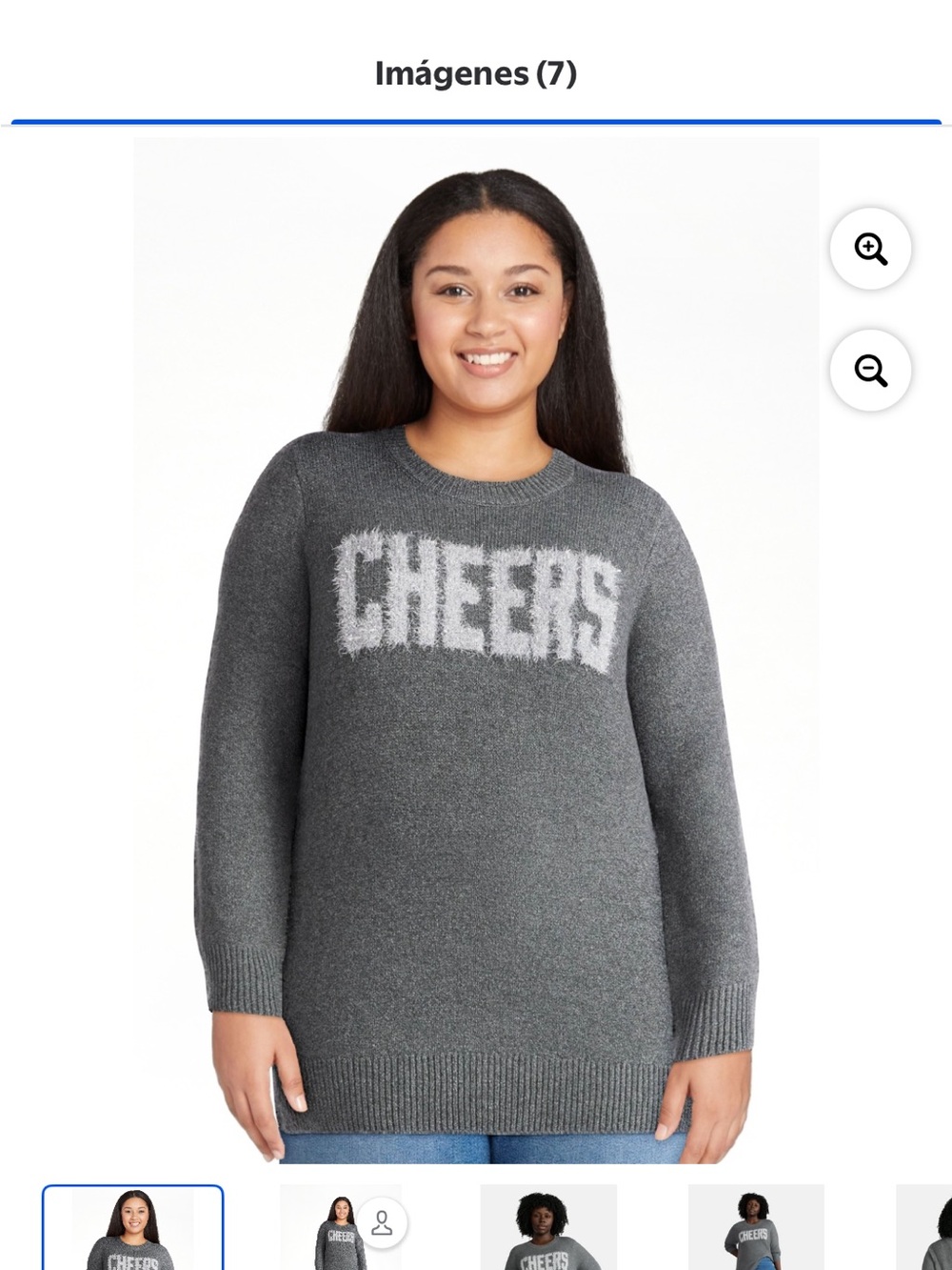 Terra & Sky Gray 'CHEERS' Crewneck Sweater